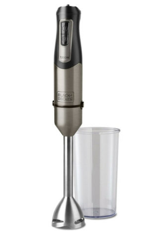 Black & Decker BXHB1200E 1 L Frullatore ad immersione 1200 W Nero, Acciaio inossidabile Mixer a immersione