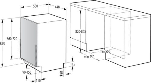 Hisense HV523E10 A scomparsa totale 10 coperti Scomparsa tot 45cm.