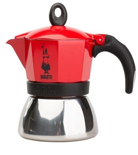 Bialetti Moka induction 0,1 L Rosso, Argento Moka caffettiera