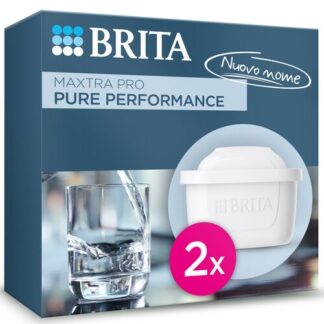 Brita Filtro acqua rubinetto MAXTRA PRO Pure Performance (ex All-in-1) confezione da 2 filtri - Riduce cloro, calcare, PFAS e metalli, filtro originale compatibile con caraffa acqua filtrante Accessori Acqua