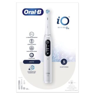 Oral-B iO iO6 Spazzolino Elettrico Ricaricabile Bianco con Custodia da Viaggio Igiene orale