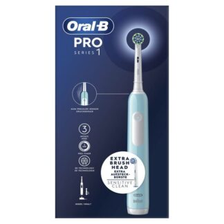 Oral-B Spazzolino Elettrico Ricaricabile Series 1 Blu con 2 Testine di Ricambio, 1 Spazzolino Igiene orale