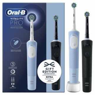 Oral-B Vitality Pro Duo Adulto Spazzolino rotante-oscillante Nero, Blu, Bianco Igiene orale