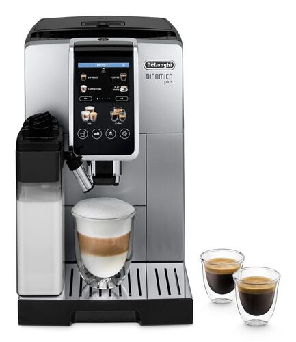 De’Longhi Dinamica Plus - Macchina Automatica per Caffè in Chicchi, 24 bevande one-touch, Argento/Nero (ECAM380.85.SB) Espresso automatica