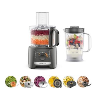 Kenwood MultiPro Compact - Robot da cucina, Lama per tagliare in acciaio inox, 2,1L, 800W, Grigio (FDP31.360GY) Robot da cucina