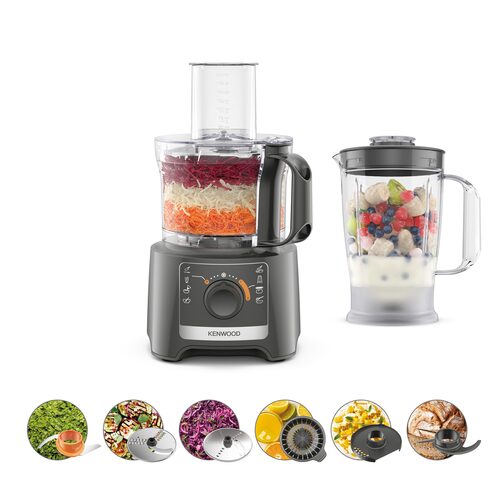 Kenwood MultiPro Compact - Robot da cucina, Lama per tagliare in acciaio inox, 2,1L, 800W, Grigio (FDP31.360GY) Robot da cucina
