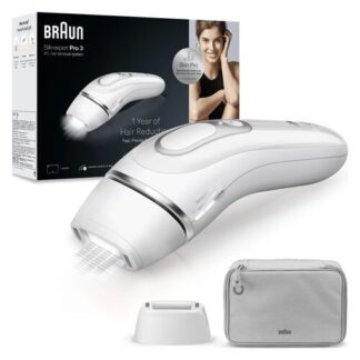 Braun Silk-expert Pro Silk expert Pro 3 PL3020, Epilatore A Luce Pulsata Donna, Per La Rimozione Permanente Dei Peli Visibili A Casa Tua, Bianco/Argento EpilatoreLucePulsata