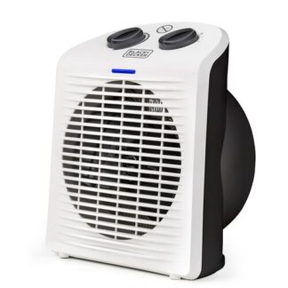 Black & Decker BXFSH2000E stufetta elettrica Interno Nero, Bianco 2000 W Riscaldatore ambiente elettrico con ventilatore Termoventilatore