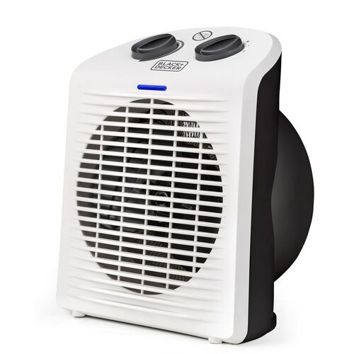 Black & Decker BXFSH2000E stufetta elettrica Interno Nero, Bianco 2000 W Riscaldatore ambiente elettrico con ventilatore Termoventilatore