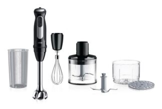 Braun MultiQuick 5 Pro - Minipimer, Frullatore a immersione, con Tritatutto, 1000W, Nero (MQ55254M) Mixer a immersione