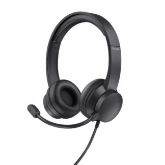 Trust Ayda Auricolare Cablato A Padiglione Musica e Chiamate Nero Cuffie a filo + mic.