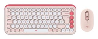 Logitech POP Icon Combo tastiera + Mouse Bluetooth (Rosa, Bianco)
