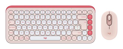 Logitech POP Icon Combo tastiera + Mouse Bluetooth (Rosa, Bianco)