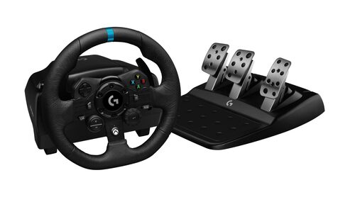 Logitech G Kit da corsa Logitech G923 SE: Volante da corsa e pedali G923, TRUEFORCE, vera pelle + leva del cambio Driving Force - Xbox X|S, Xbox One, PC, Mac - Nero Volanti