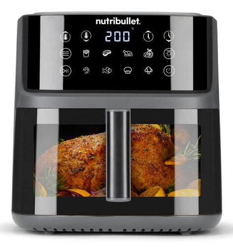NutriBullet CrispLite Vision Singolo 8 L Indipendente 2000 W Friggitrice ad aria calda Nero Friggitrici aria