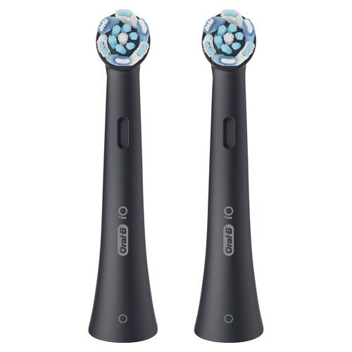 Oral-B Testine di Ricambio iO Series Ultimate Clean Black, testine rotonde di ricambio originali, con setole CrissCross per pulizia e rimozione della placca avanzate e in profondità, 2 Acc.Igiene orale