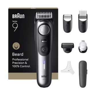 Braun BeardTrimmer 9 BT9520 regolabarba Batteria 52 2 cm Bagnato e secco Nero, Grigio Regolabarba