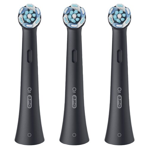 Oral-B Testine di Ricambio iO Series Ultimate Clean Black, testine rotonde di ricambio originali, con setole CrissCross per pulizia e rimozione della placca avanzate e in profondità, 3 Acc.Igiene orale