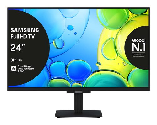 Samsung Full HD 24" UE24F6000FUXZT, Hyper Real Processor, HDR & Pur Color, Smart Experience, OTS Lite & Adaptive Sound, Slim Look Design, Smart TV, 2025 22"FHD LED SMART