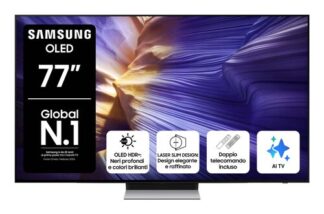 Samsung OLED AI TV 77" QE77S90FAEXZT 4K, Processore NQ4 AI Gen3, 4K AI Upscaling Pro, Schermo antiriflesso, OLED HDR, Dolby Atmos & OTS Lite, Laser Slim Design, Vision AI Smart TV, 2025 OLED 70" 4K SMART