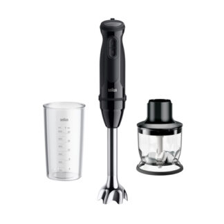 Braun MultiQuick 3 - Minipimer, Frullatore a immersione, con Tritatutto, 700W, Nero (MQ.30201M) Mixer a immersione