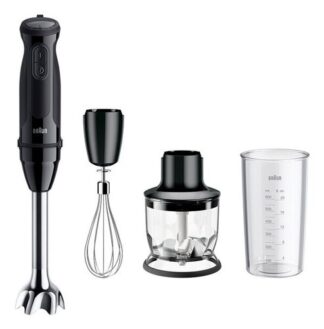 Braun MultiQuick 5 - Minipimer, Frullatore a immersione, con Tritatutto, 1000W, Nero (MQ.50202M) Mixer a immersione