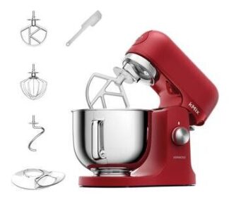 Kenwood kMix - Impastatrice planetaria, Paraschizzi, 3 ganci e fruste, 1000 W, Ciotola 5L, Rosso (KMX751ARD) Impastatrice