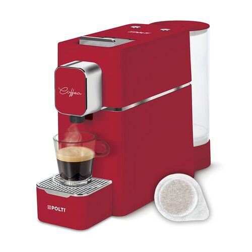 Polti Coffea S15R, macchina da caffè a cialde E.S.E. da 44 m con espulsione automatica delle cialde nell'apposito cassetto, serbatoio removibile da 0,85 l Polti