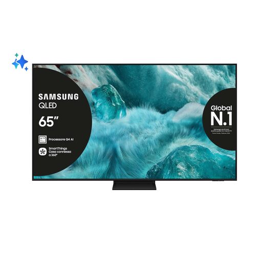 Samsung QLED AI TV 65" QE65Q7F5AUXZT 4K, Processore Q4 AI, 4K Upscaling, Color Booster Pro, OTS Lite, Air Slim Design, Vision AI Smart TV, 2025 60"4K SMART