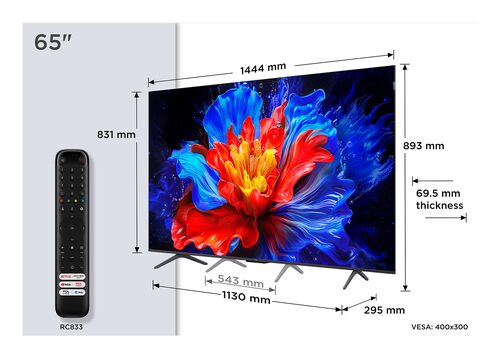 TCL P89K Serie P8K Smart TV QLED 4K 65" 65P89K, 144Hz, audio Onkyo 2.1, Dolby Vision & Atmos, Google TV 60"4K SMART