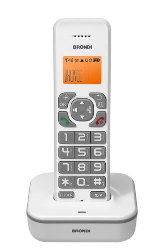 Brondi Bravo Star Telefono DECT Identificatore di chiamata Grigio, Bianco Cordless