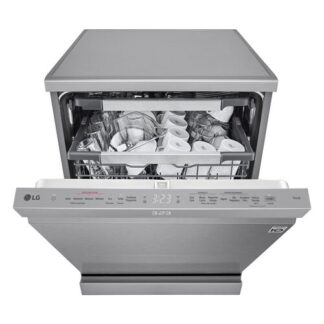 LG QuadWash DF587HVS Lavastoviglie libera installazione Serie 5, Classe A-10%, 14 coperti, Vapore, Wi-Fi, Grigia Standard 60 cm.