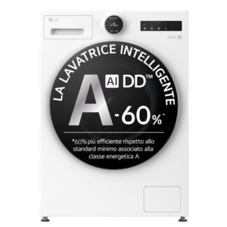 LG F4X9009TWCE Lavatrice 9kg AI DD™ Serie X9, Classe A-60%, 1400 giri, Display Easy Circle, Wi-Fi, AI Wash, TurboWash Frontale 9 kg.