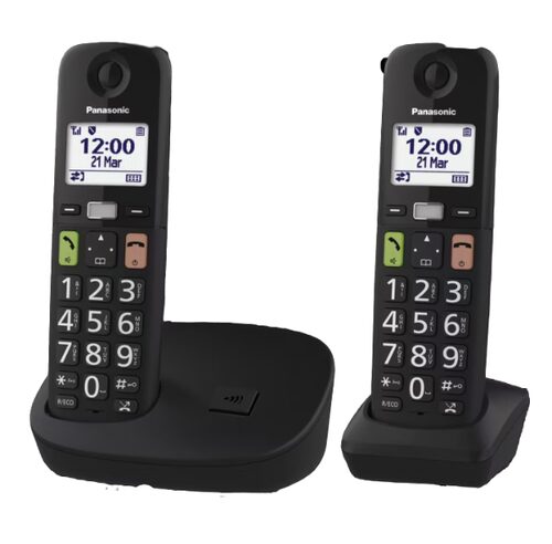 Panasonic KX-TGU112 Telefono DECT Identificatore di chiamata Nero Cordless DUO