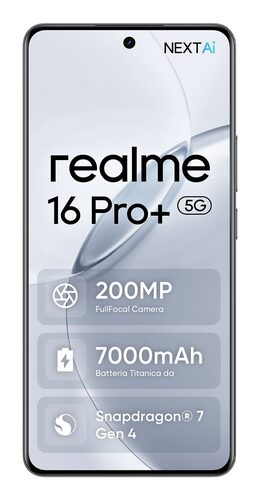 realme 16 Pro+ 17,3 cm (6.8") 5G USB tipo-C 12 GB 512 GB 7000 mAh Grigio Smartphone 6,8" 5G