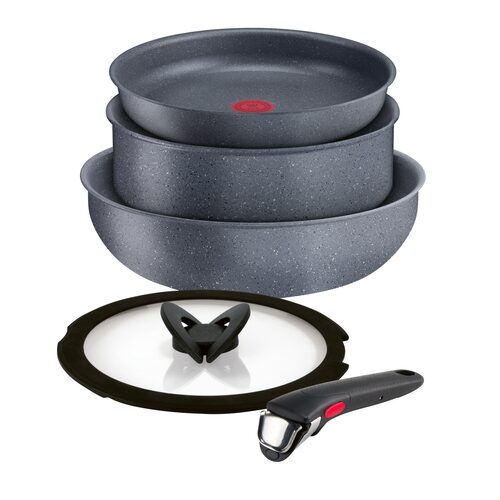 Lagostina Ingenio Mineralis , Set padelle, Antiaderente, Manico rimovibile, Induzione e gas, 5 pz.