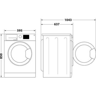Hotpoint Ariston NF98WK IT STD 9kg, Classe A-20%, Bianco, Motore Inverter 1400 giri, Display digitale, Vapore, Porta nera Frontale 9 kg.