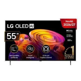 LG OLED AI 55'' Serie B6E OLED55B6ELC, 4K, Nero perfetto, Dolby Vision, Processore α8 Gen3, 120Hz, G-Sync, SMART TV 2026 OLED 55" 4K SMART