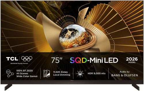 TCL X11L TV 75X11L SQD‑Mini LED da 75”, 4K UHD, 9000 nit e 11.520 zone di dimming, Smart Google TV a 144Hz, Dolby Vision & Atmos, Audio Bang & Olufsen 70"4K SMART