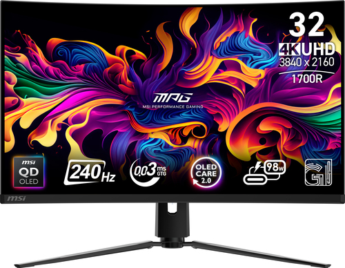 MSI MPG 321CURX QD-OLED Monitor PC 80 cm (31.5") 3840 x 2160 Pixel 4K Ultra HD Nero