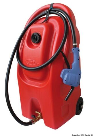 Tanica per benzina con ruote 59 lt omologato UN - 18.404.05 Osculati Fascette, tubi, tappi scarico acqua