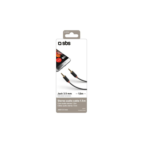 Cavo Jack 3.5 Cavo Jack 3.5 Sbs TECABLE35KR Stereo Black (ord.min.1.00 unità)