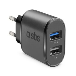 Caricabatterie USB Caricabatterie Sbs TETR2USB21AFAST WALL CHARGER 10W Fast Black (ord.min.1.00 unità)
