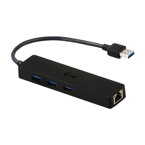 Hub USB Hub USB i tec U3GL3SLIM ADVANCE SERIES 3.0 + Gigabit Ethernet Black (ord.min.1.00 unità)
