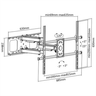 Supporto monitor TV parete Supporto monitor TV parete Itb RO17 99 1207 VALUE a pantografo Black (ord.min.1.00 unità)