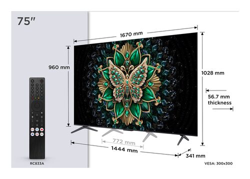Televisore Tv Tcl 75C69K C SERIES Metallic grey (ord.min.1.00 unità)