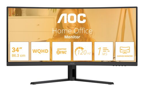 Monitor Monitor Aoc CU34B3E HOME OFFICE Curvo Black (ord.min.1.00 unità)