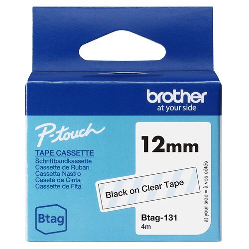 Nastro etichettatrice Nastro etichettatrice Brother BTAG131 P TOUCH Nero su Trasparente (ord.min.1.00 unità)