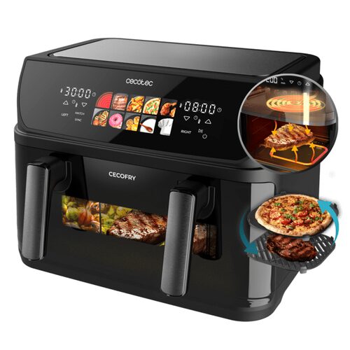 Cecotec Cecofry&Grill Duoheat 10000 Singolo 10 L Indipendente 2800 W Friggitrice ad aria calda Nero