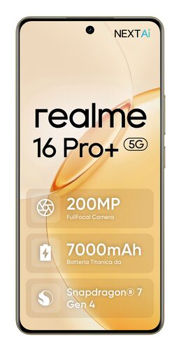 realme 16 Pro+ 17,3 cm (6.8") 5G USB tipo-C 12 GB 512 GB 7000 mAh Oro